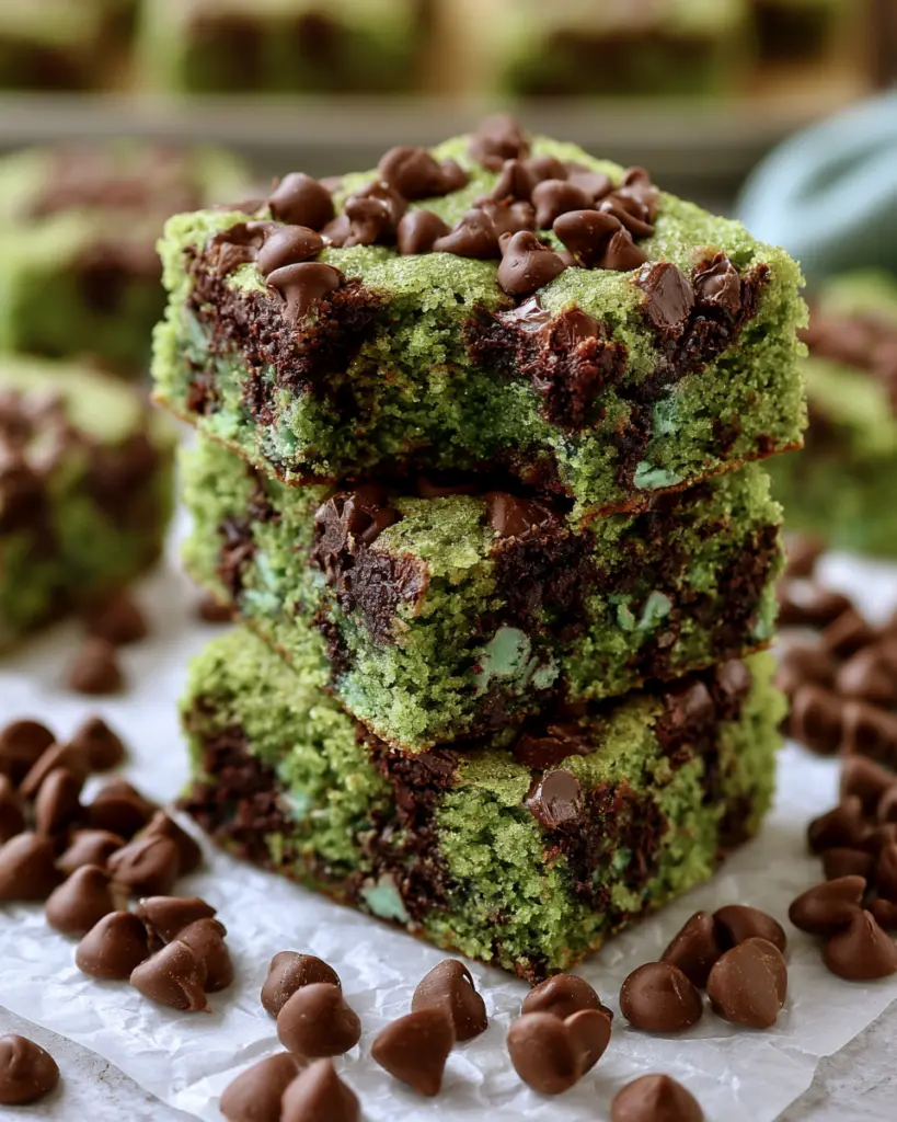 Mint Chocolate Chip Cookie Bars 