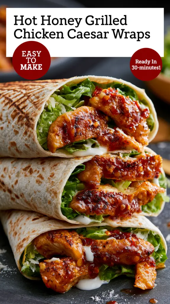 Hot Honey Grilled Chicken Caesar Wrap