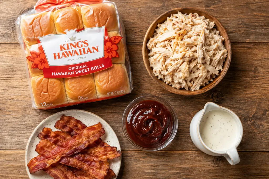 BBQ Chicken Bacon Ranch Sliders Recipe 2 fresh ingredients for bbq chicken bacon ranch sliders