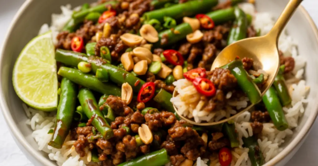 Easy Sweet Chilli Beef Bowls Recipe 7 Hello Fresh Sweet Chili Beef and Green Bean Bowls