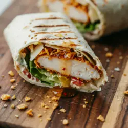 Hot Honey Chicken Caesar Wrap with Crispy Cornflake Crust 6 Hot Honey Chicken Caesar Wrap recipe card
