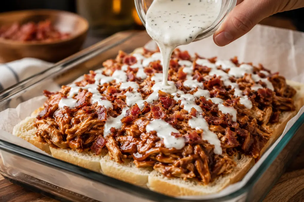 BBQ Chicken Bacon Ranch Sliders Recipe 3 How to make bbq chicken bacon ranch sliders