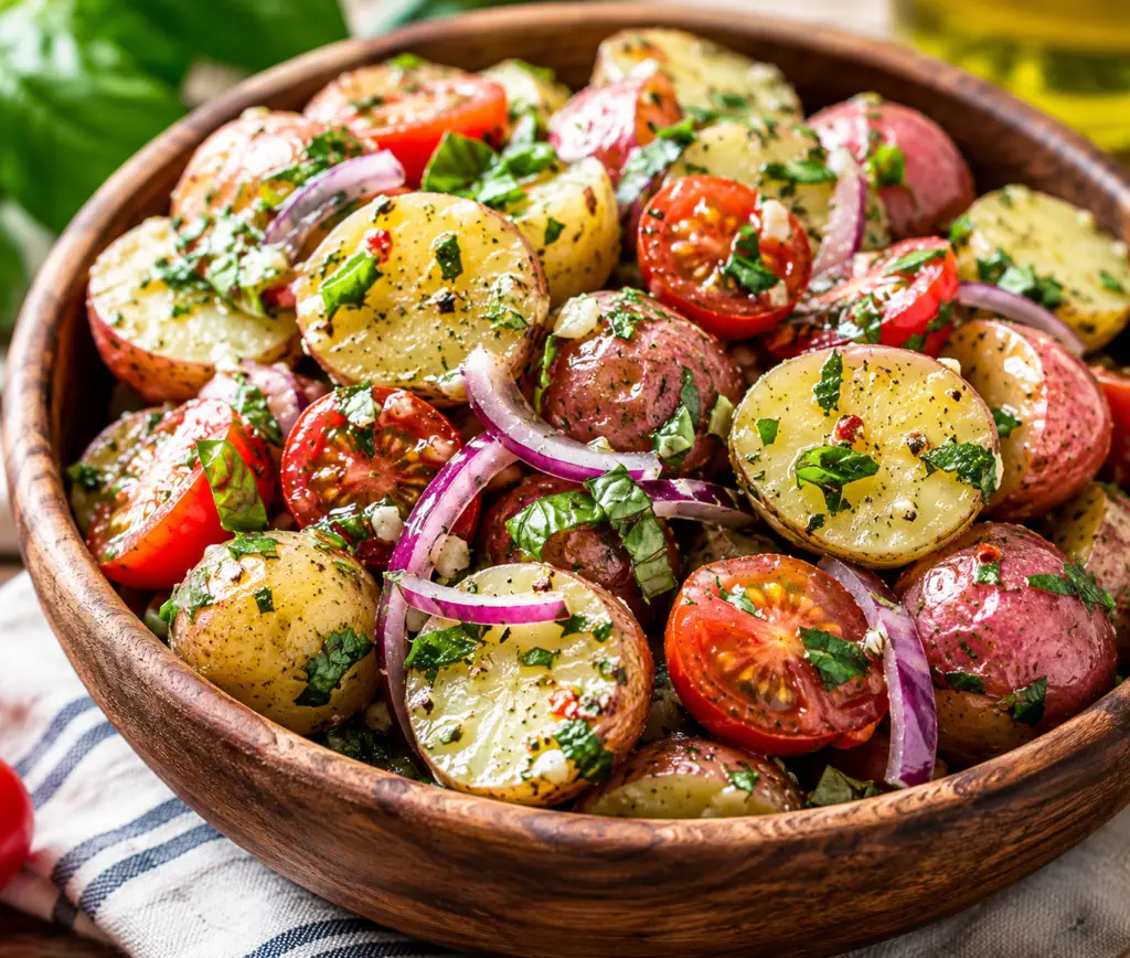 No Mayo Herbed Italian Potato Salad 4 How to make italian potato salad