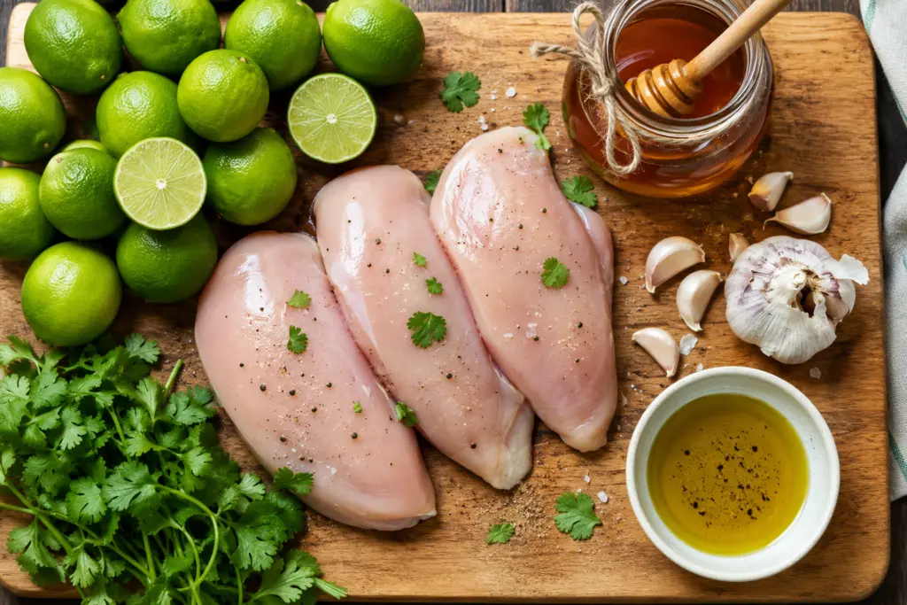  Ingredient Flat-Lay for key lime chicken