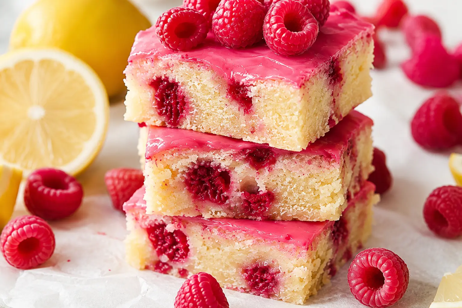 Lemon Raspberry Blondies Recipe