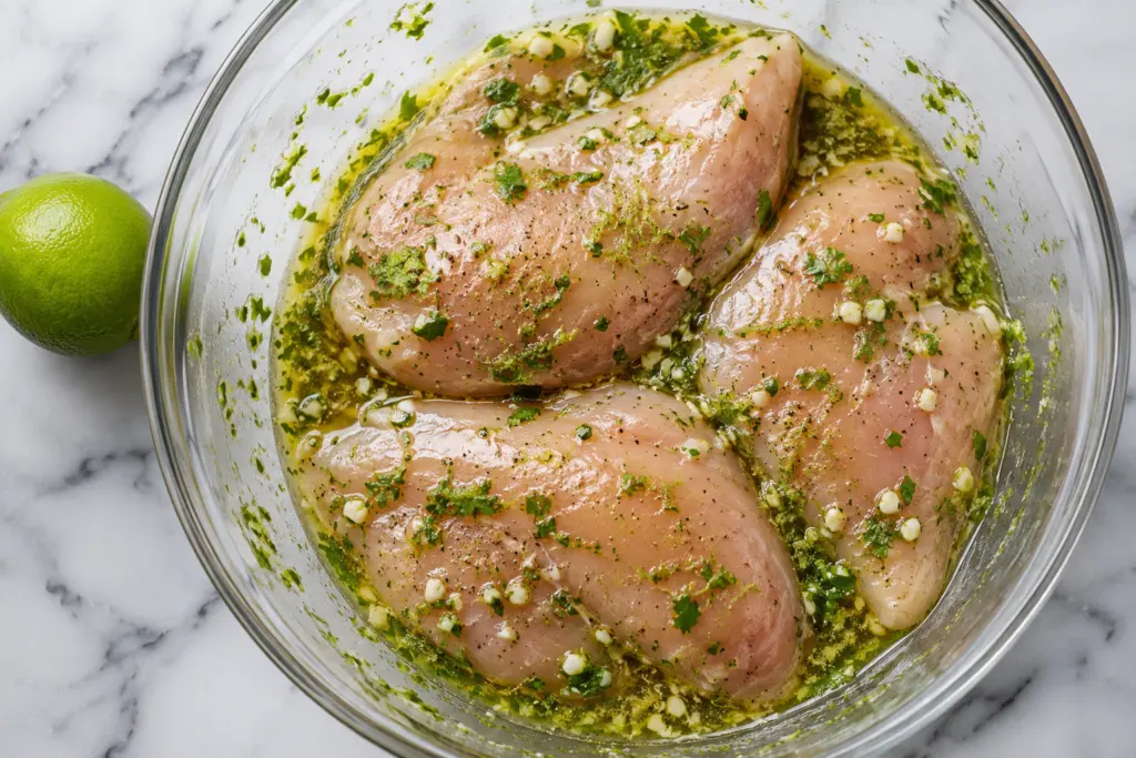 Marinated Honey Key Lime chicken with fresh herbs