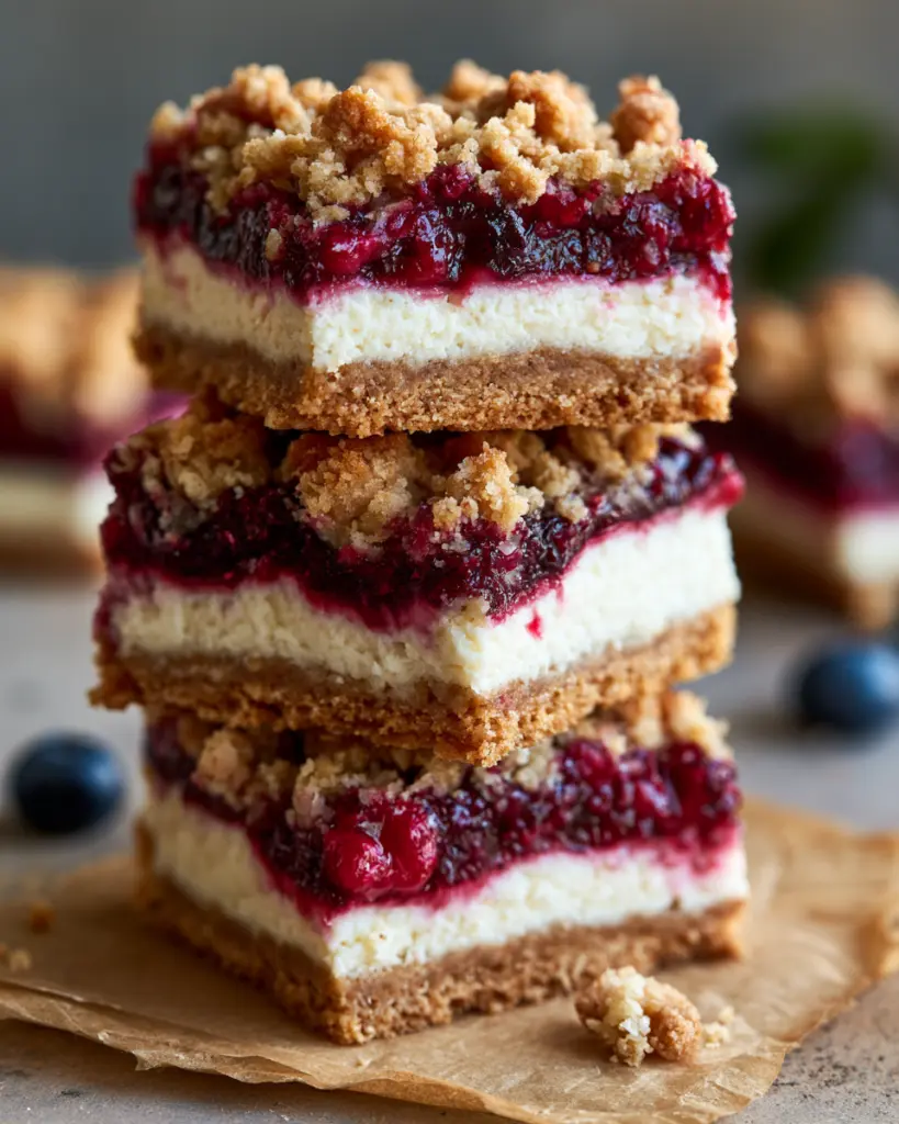 sourdough berry cheesecake bars