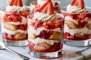 No-Bake Strawberry Tiramisu Cups