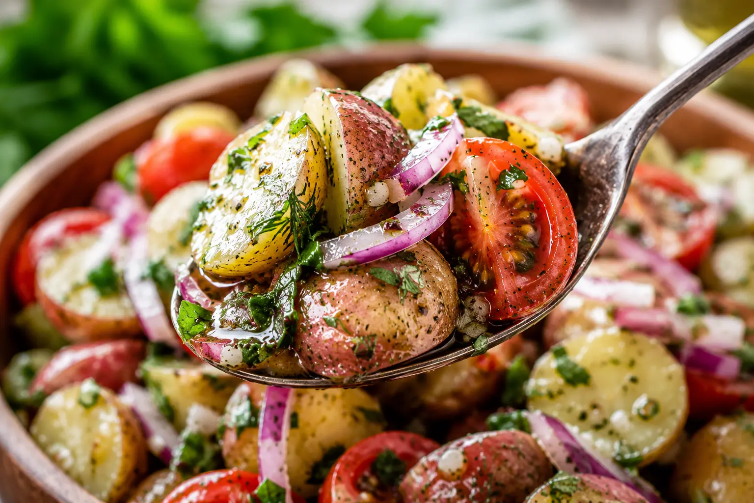 No Mayo Herbed Italian Potato Salad