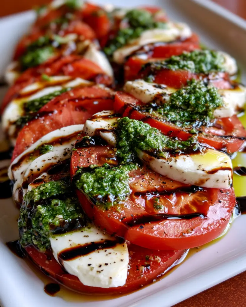 5-Ingredient Fresh Tomato Caprese Salad Recipe 6 Pesto Caprese Salad