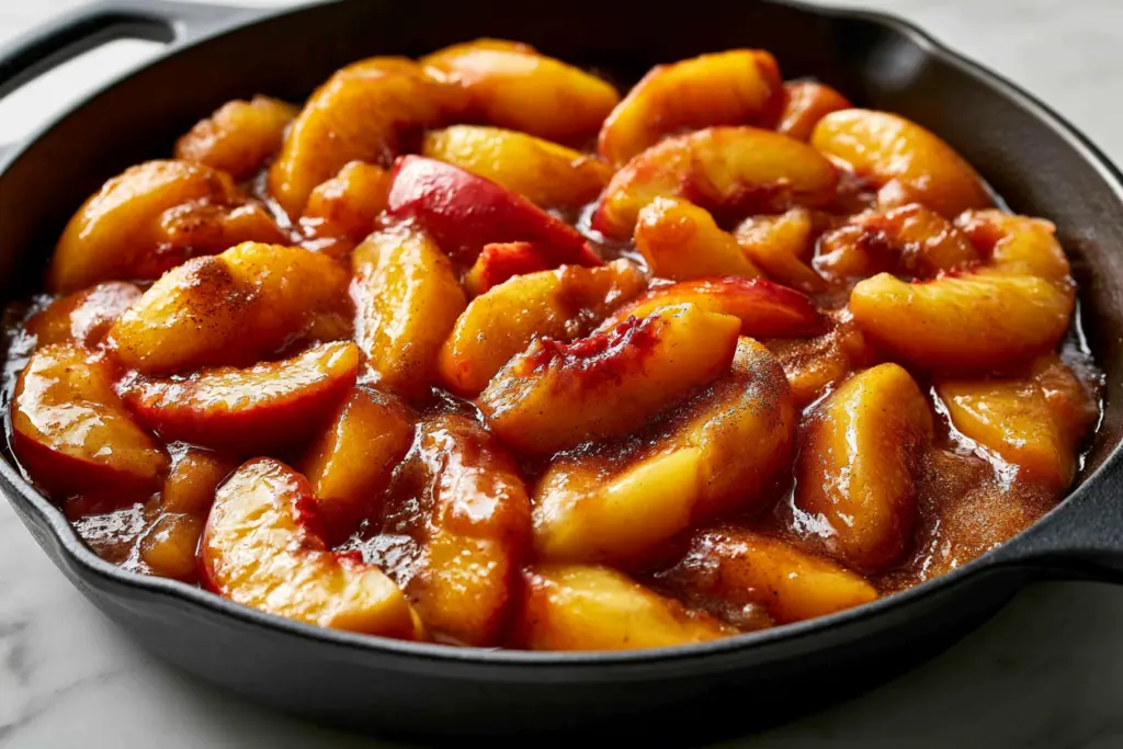 Preparing the Peach Sourdough Cobbler