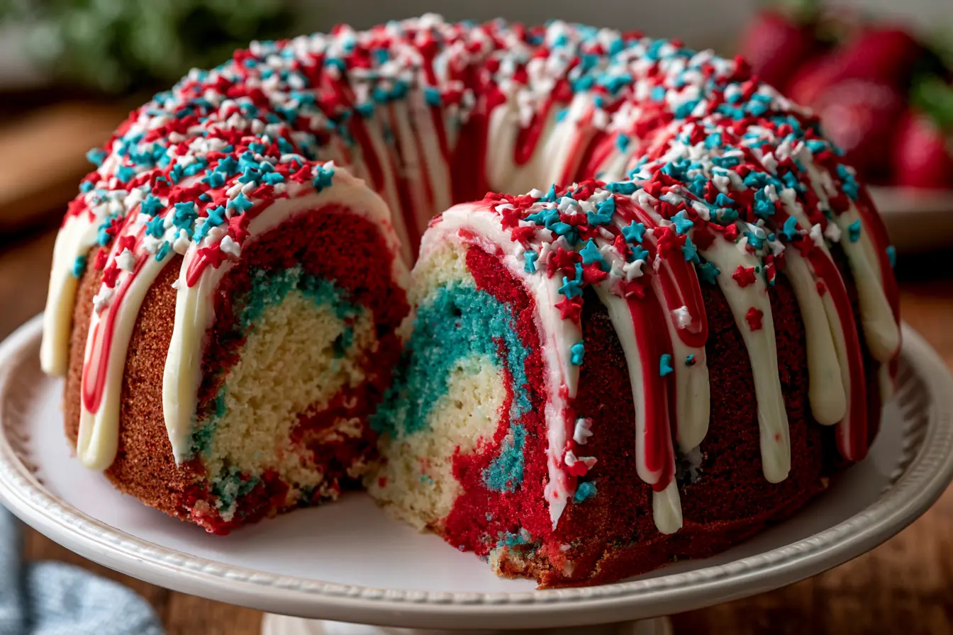 How to Make a Red White and Blue Bundt Cake – 4th of July Cake