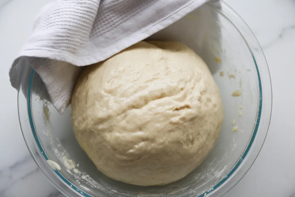 5-Ingredients No Knead Sourdough Bread Recipe 3 No knead sourdough dough before baking