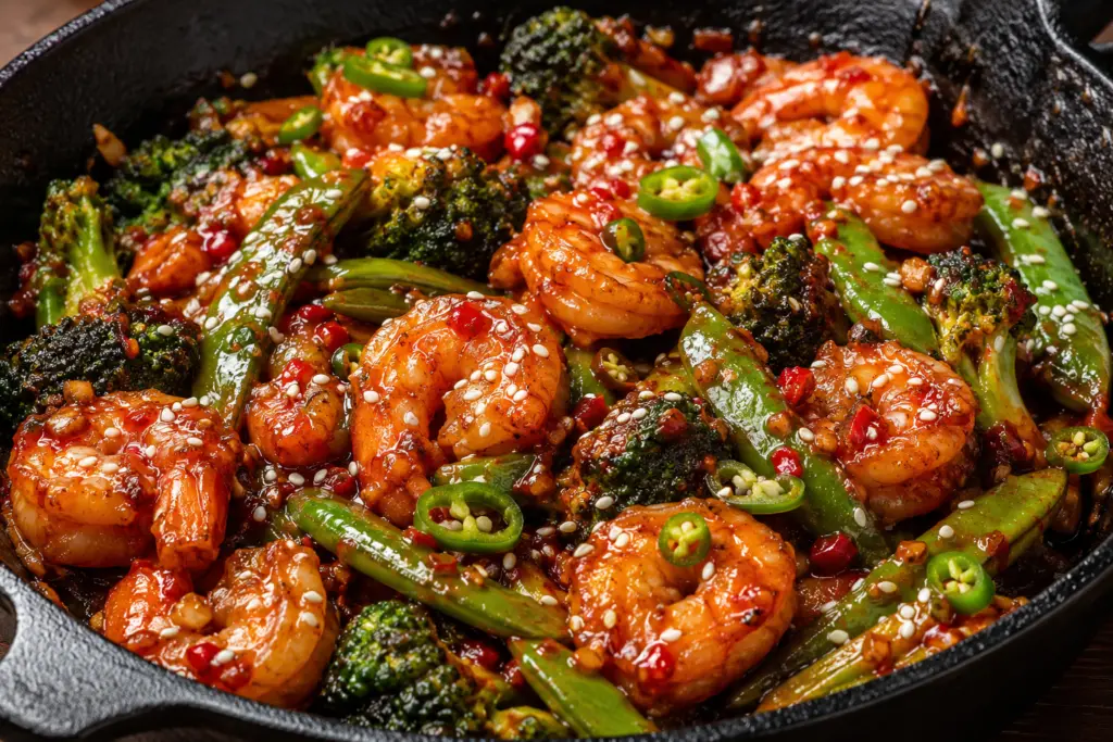 Asian Chilli Garlic Prawns Recipe 5 Asian Chilli Garlic Prawns & Veggies