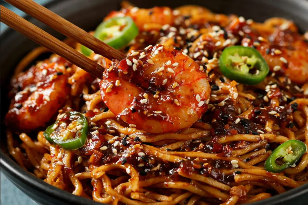 Asian Chilli Garlic Prawns Recipe 6 Shrimp Noodle Stir-Fry