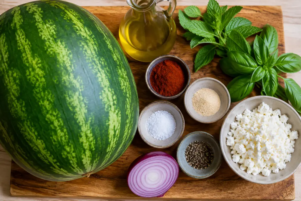 Smoky Watermelon Feta Salad 2 Smoky Watermelon Feta Salad Ingredients