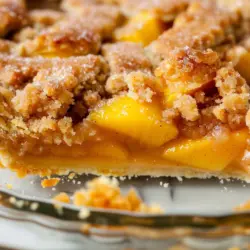Sourdough Discard Peach Crumb Pie with Brown Sugar recipe card