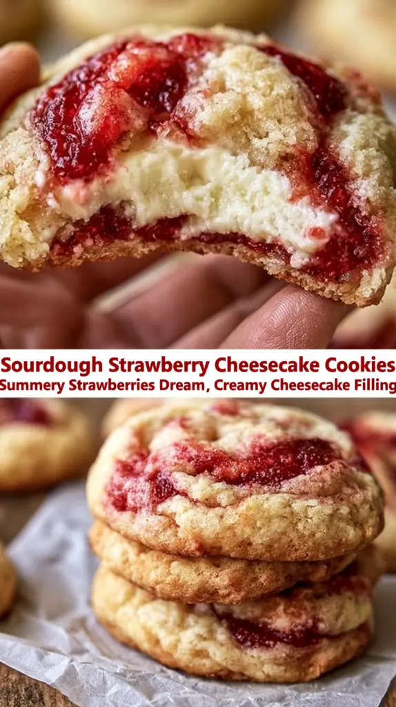 Sourdough Strawberry Cheesecake Cookies
