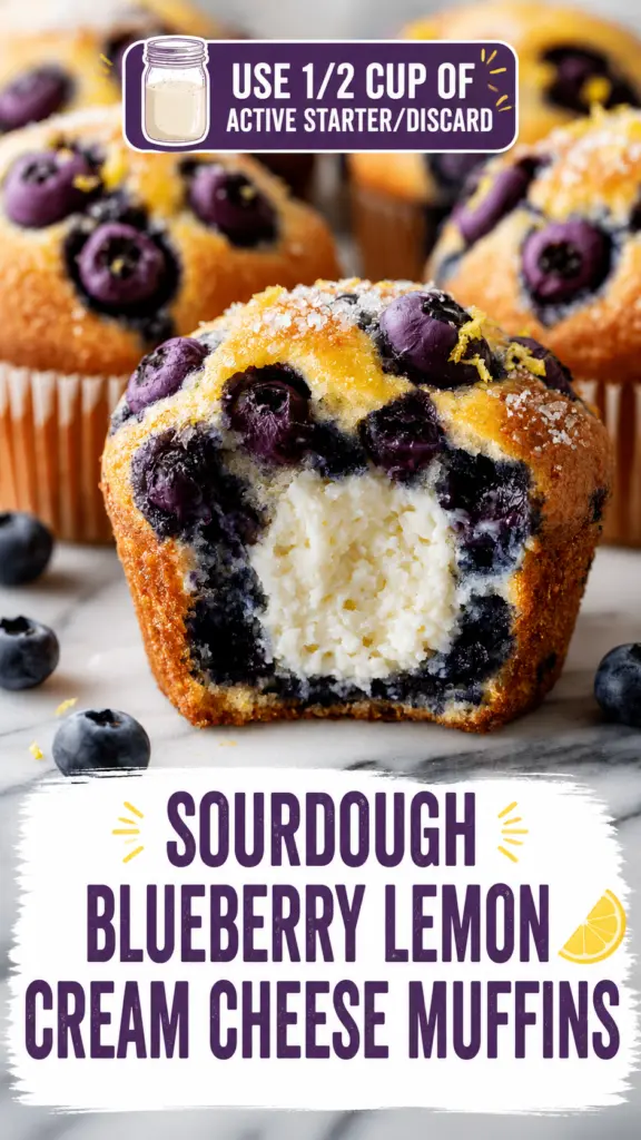 Blueberry Lemon Cream Cheese Muffins Recipe 7 Sourdough blueberry lemon cream cheese muffins