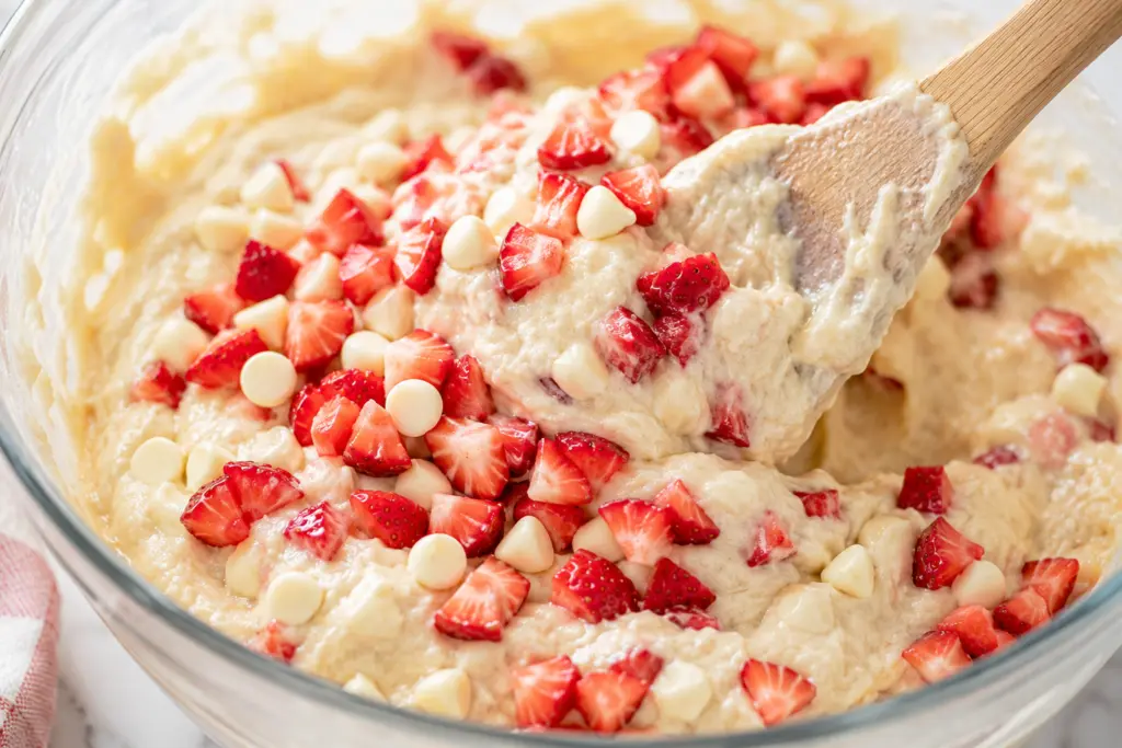 Strawberry White Chocolate Sourdough Muffins {Same-Day & Overnight Methods} 4 How to Make Strawberry White Chocolate Sourdough Muffins