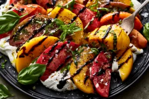 Tomato and Peach Salad with Whipped Goat Cheese Recipe