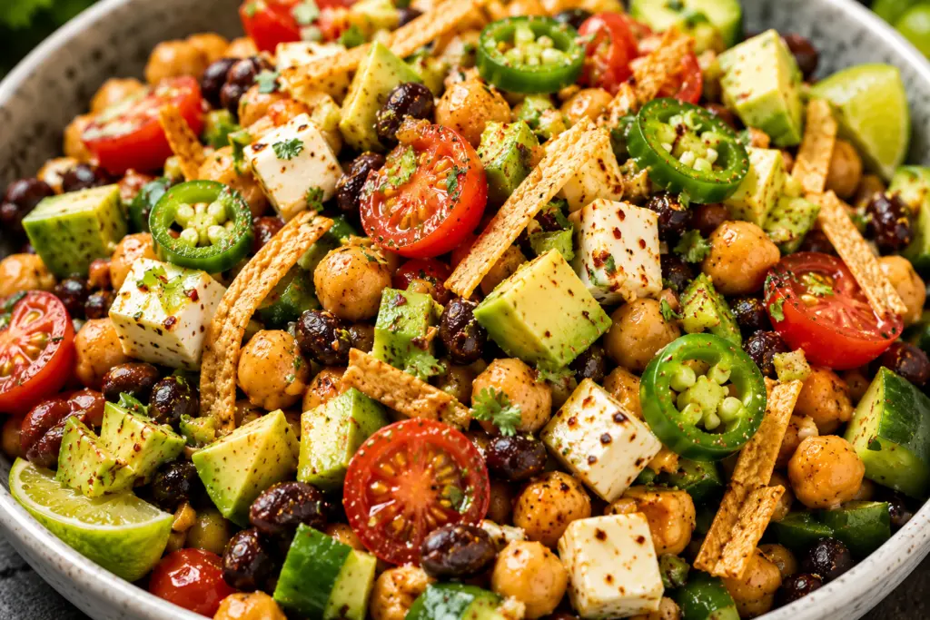 Crispy Chili Lime Chickpea Bean Salad Recipe 8 Vibrant southwest bean salad bowl