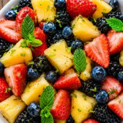 Vibrant summer fruit salad recipe card