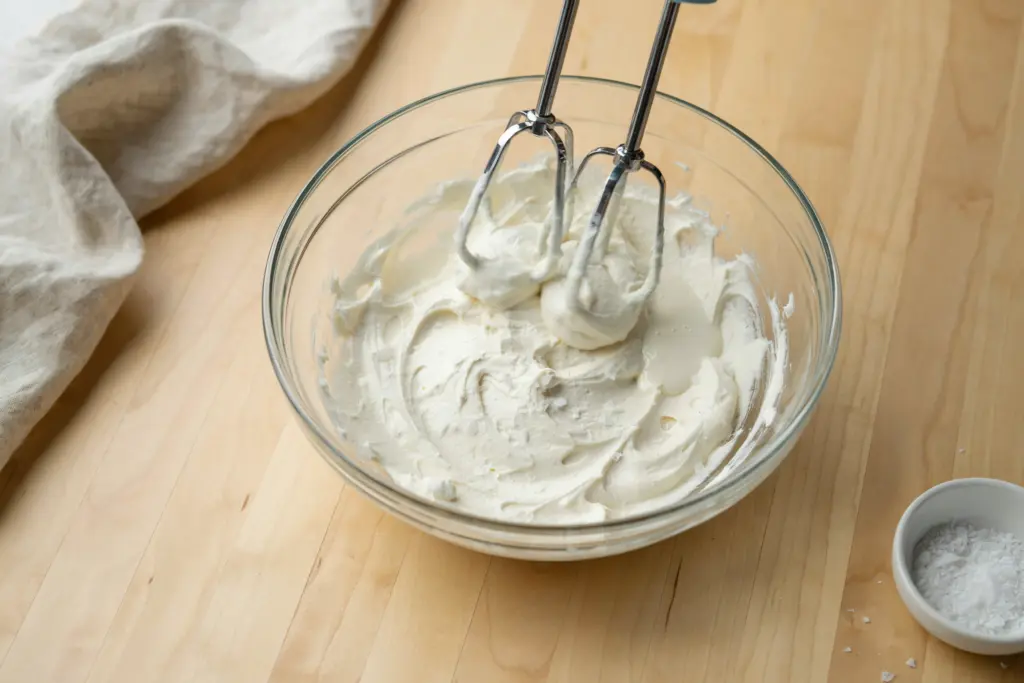 Tomato and Peach Salad with Whipped Goat Cheese Recipe 3 Whip the goat cheese