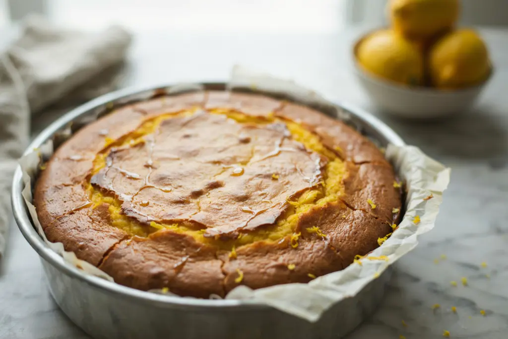 Whole Meyer Lemon Cake Recipe 2 Whole Meyer Lemon Cake in parchment-lined 9-inch round cake pan