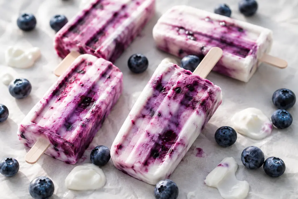 4 Ingredient Blueberry Yogurt Popsicles Recipe 7 Blueberry Yogurt Popsicles