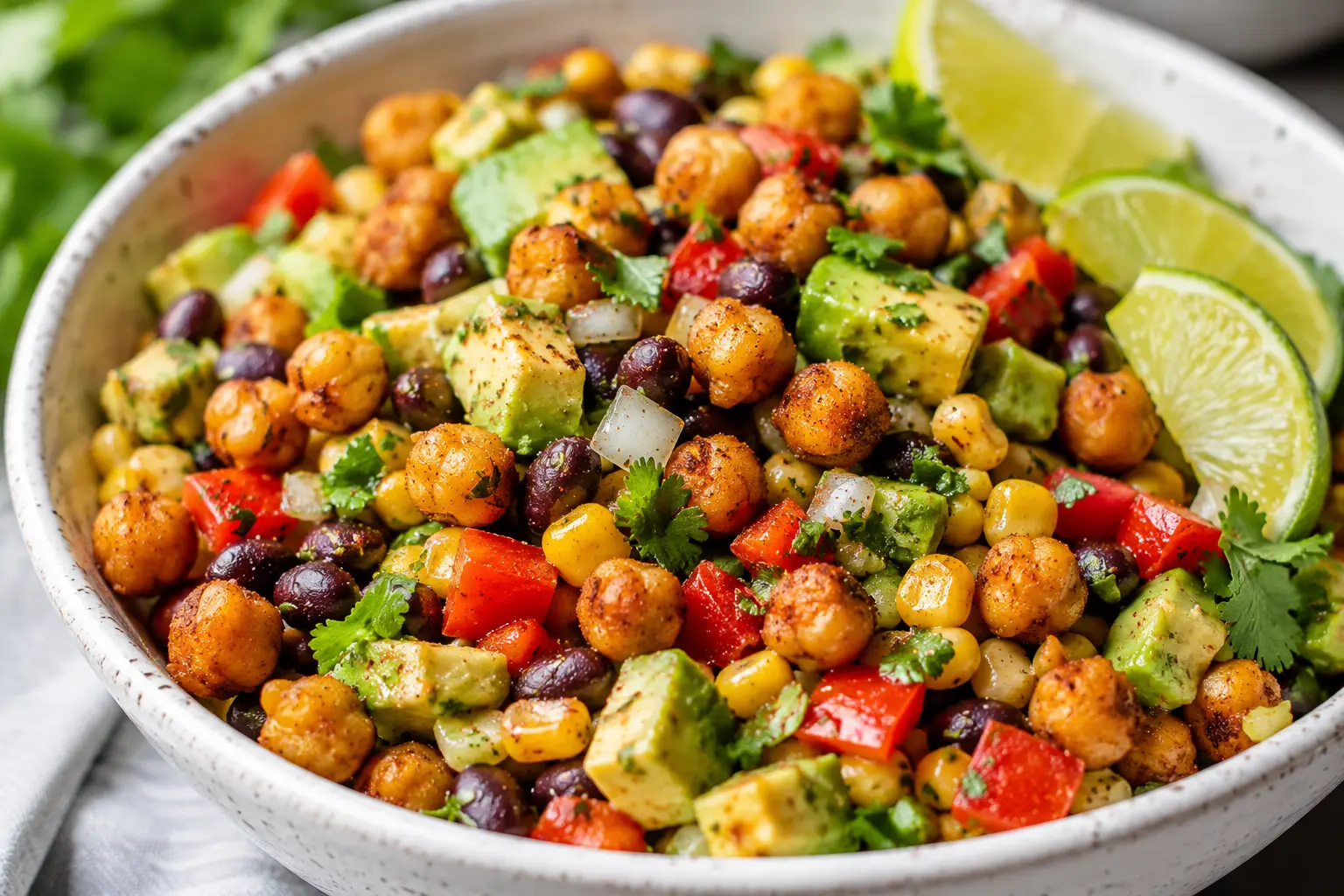 Crispy Chili Lime Chickpea Bean Salad Recipe