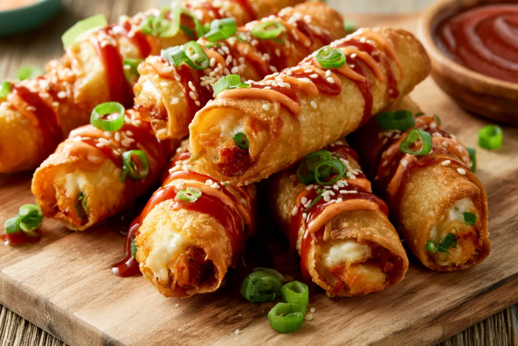 Served crab rangoon taquitos appetizer