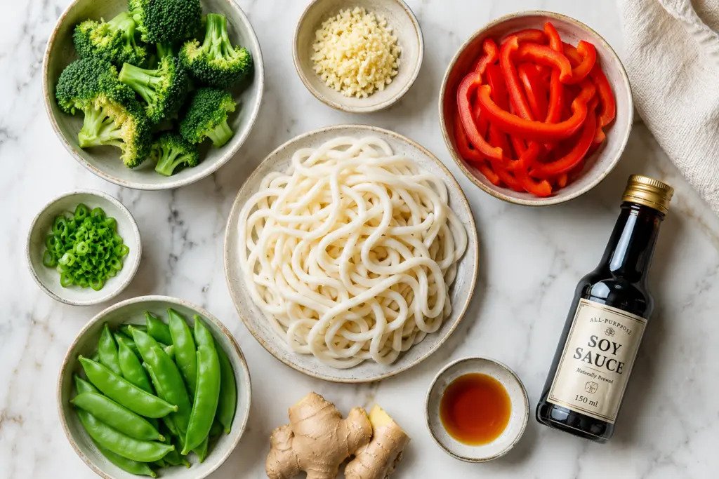 Quick & Easy Noodle Stir Fry with Vegetables 2 easy noodle stir fry ingredients