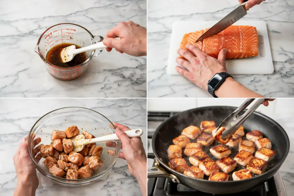 Crispy Salmon Rice Bowl Recipe 3 Prepare salmon for crispy salmon rice bowl