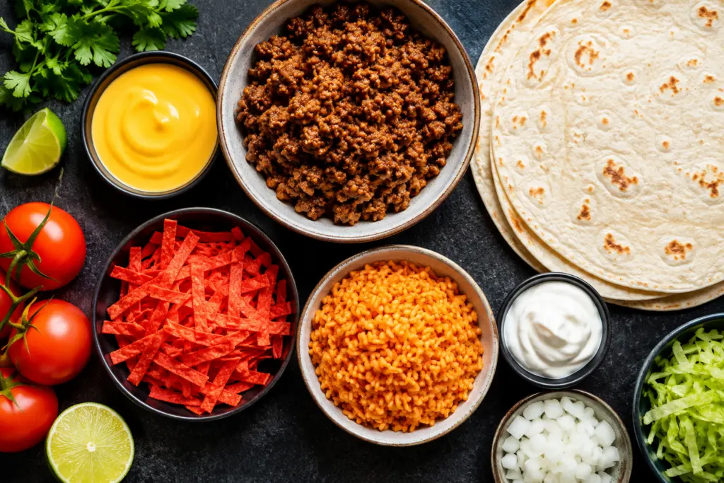 Cheesy Taco Bell Beefy Melt Burrito Copycat Recipe 2 Fresh ingredients for taco bell beefy melt burrito