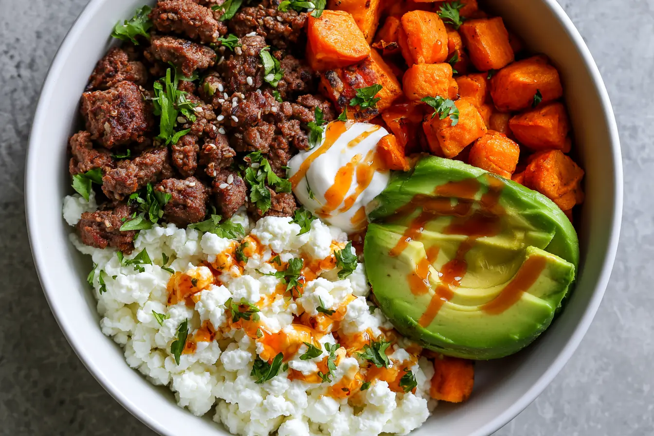 Viral Hot Honey Beef Bowl with Cottage Cheese