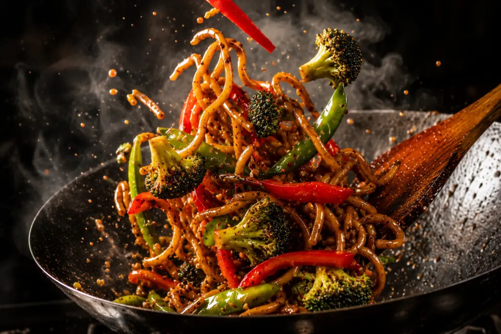Quick & Easy Noodle Stir Fry with Vegetables 3 Sizzling easy noodle stir fry with veggies