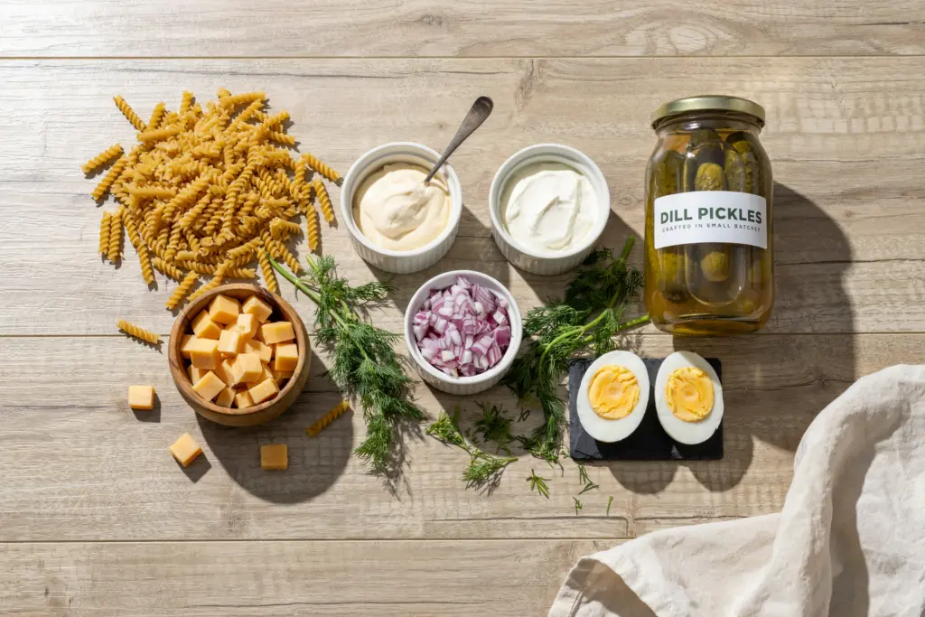 Best Dill Pickle Pasta Salad Recipe 2 Ingredients for a pickle pasta salad