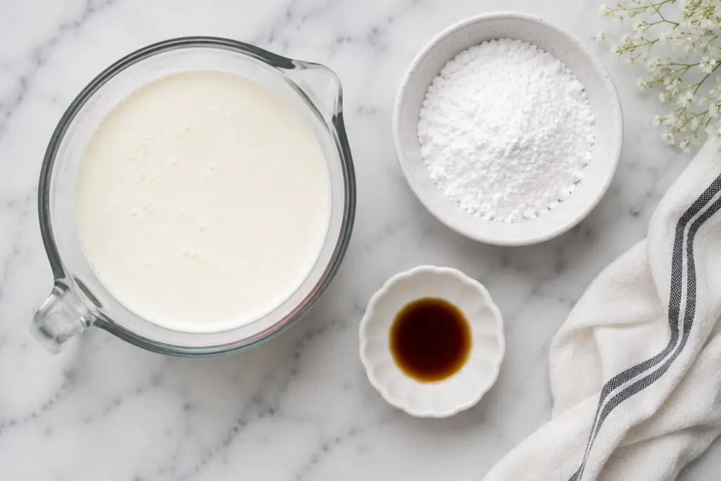 Sourdough Strawberry Shortcake Cake Recipe 4 Whipped Cream ingredients