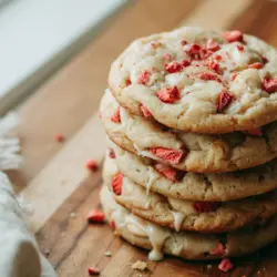 sourdough strawberries cookies recipe card