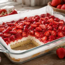sourdough strawberry shortcake bars recipe card