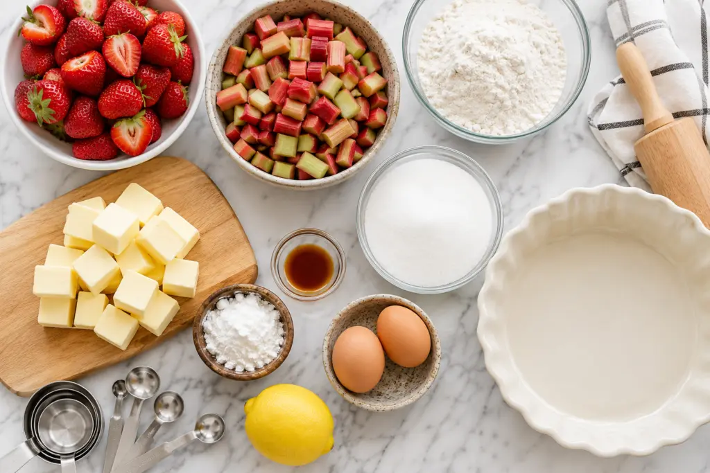 Ingredients For Strawberry Rhubarb Pie Recipe