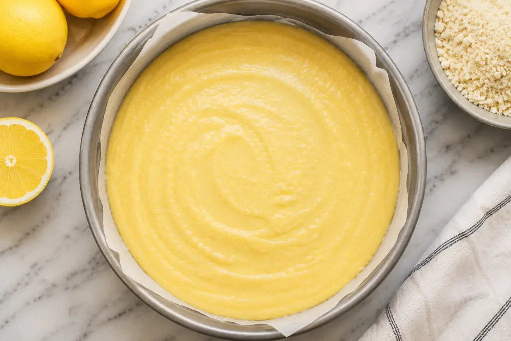Baking the Flourless Lemon Cake