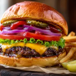 Classic Homemade Skillet Cheeseburgers recipe card