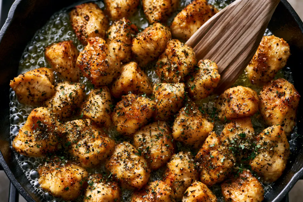 Garlic Parmesan Chicken Bites 3 Cooking the Garlic Parmesan Chicken Bites