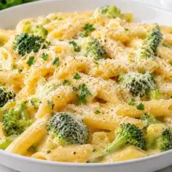 Creamy Cheddar Broccoli Pasta recipe card