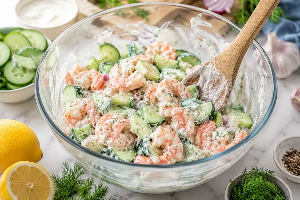 Mix Creamy Cucumber Shrimp Salad