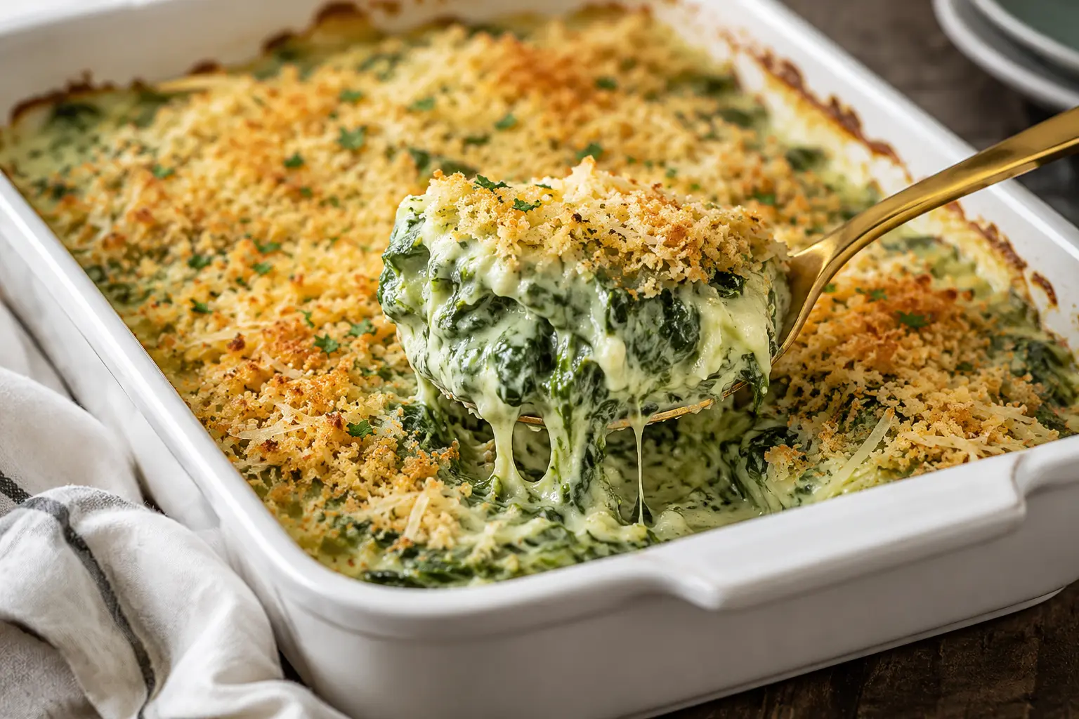 Creamy Spinach Gratin