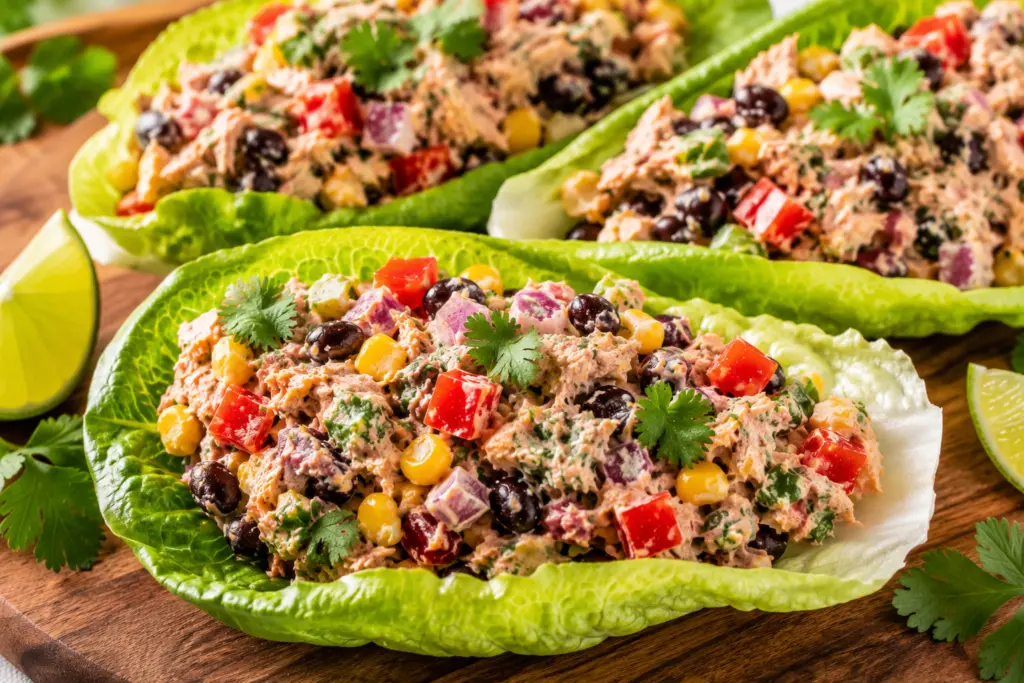 Lettuce Mexican tuna salad Wraps