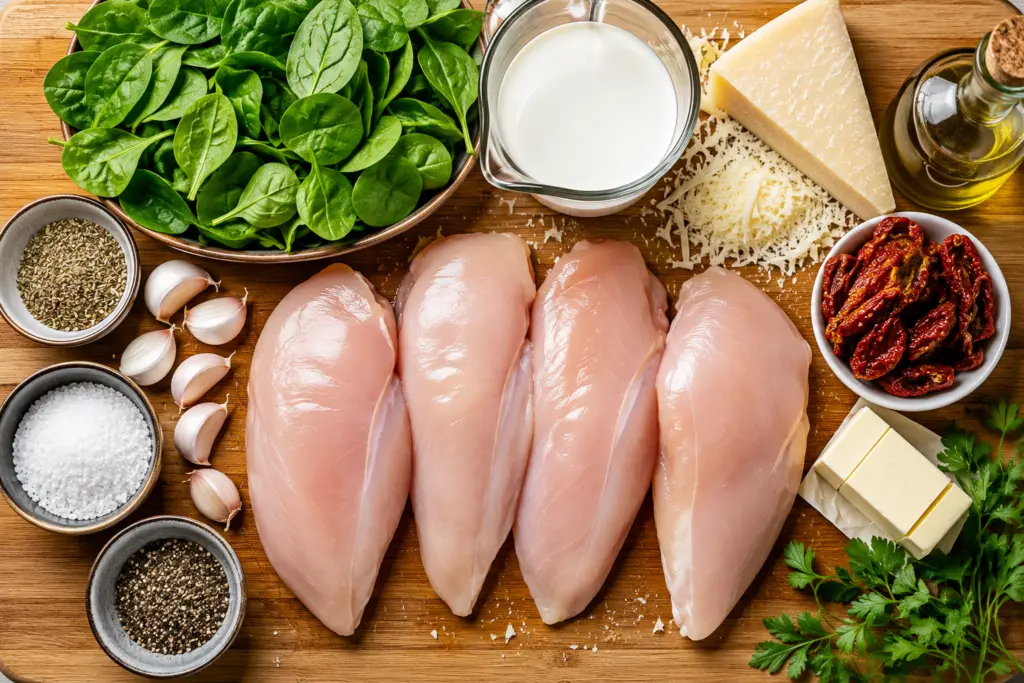 One-Pan Tuscan Chicken Recipe 2 Fresh ingredients for a one-pan tuscan chicken